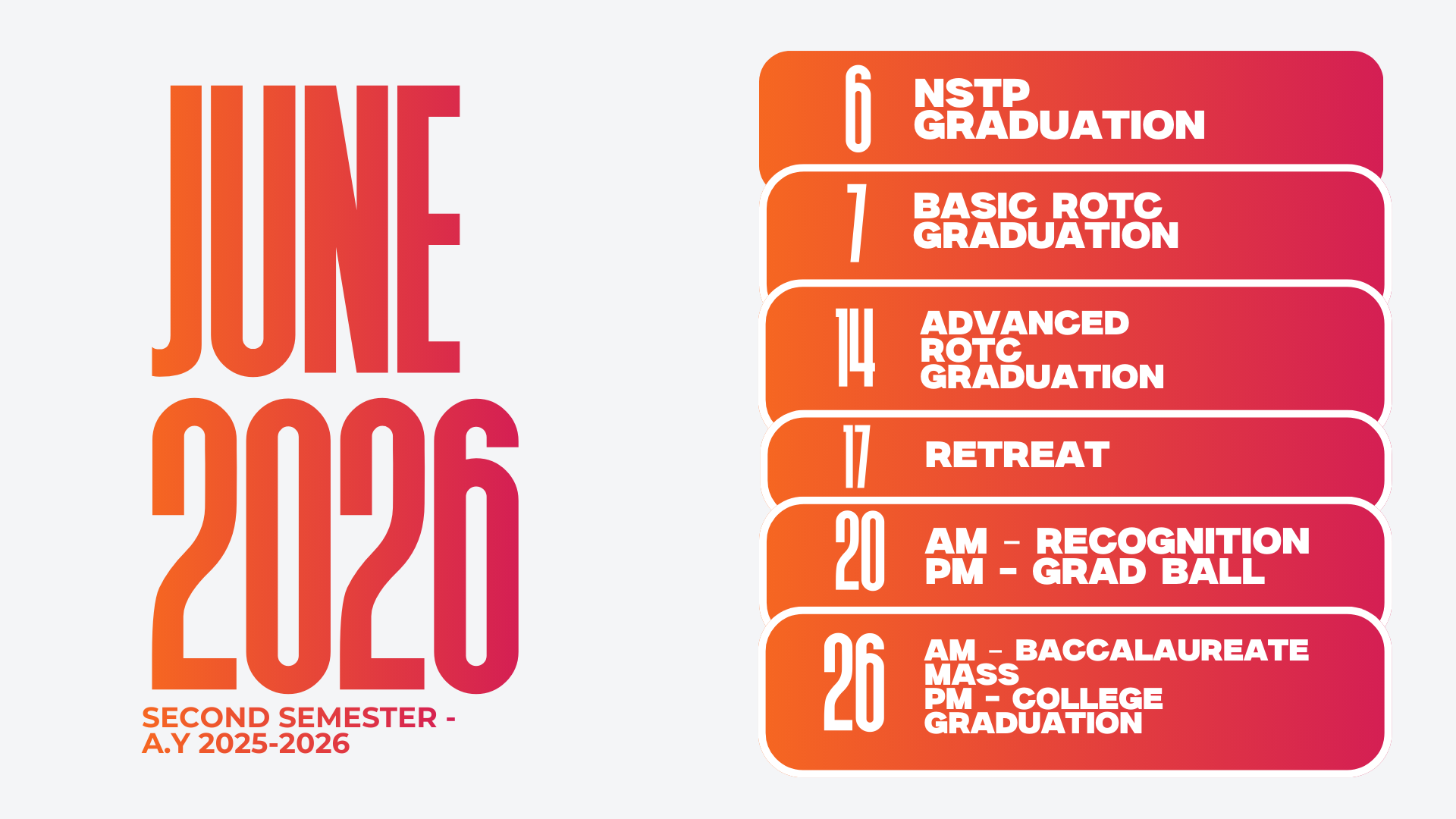 Academic Calendar Page